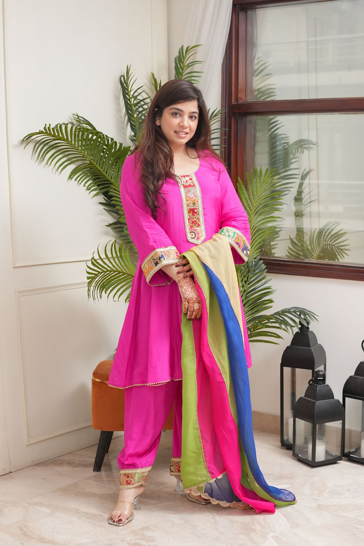 Pink Short Anarkali With Salwar