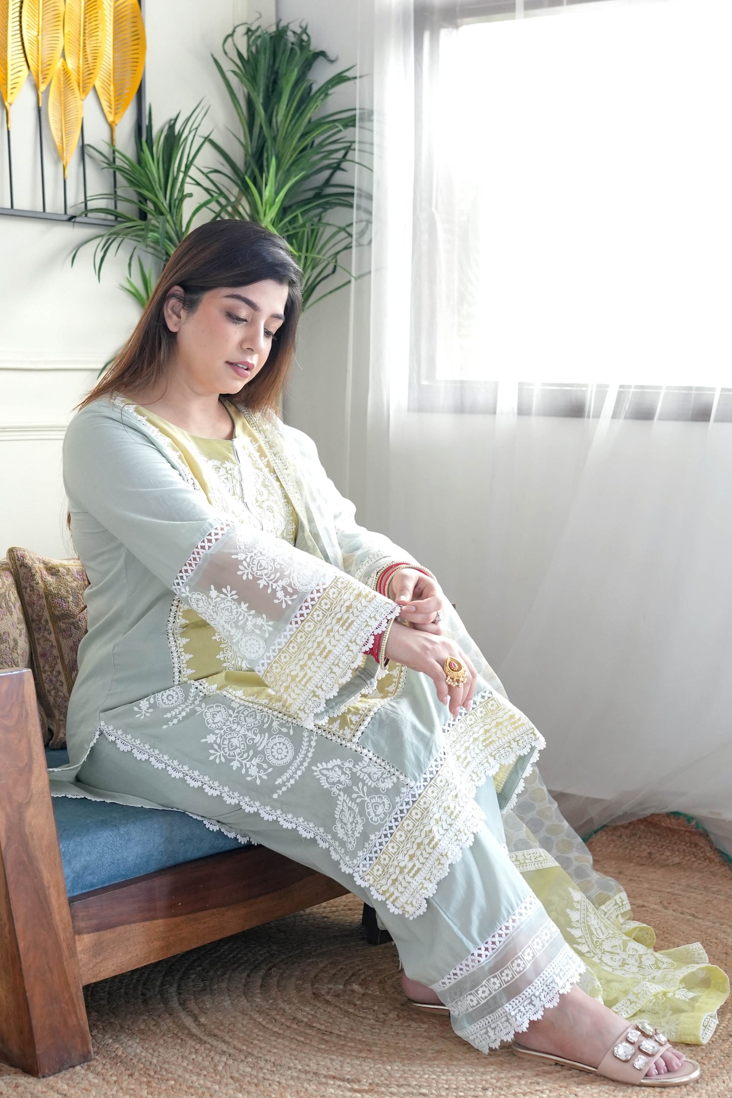 Maheer Schiffli Embroidered Pakistani Suit Set