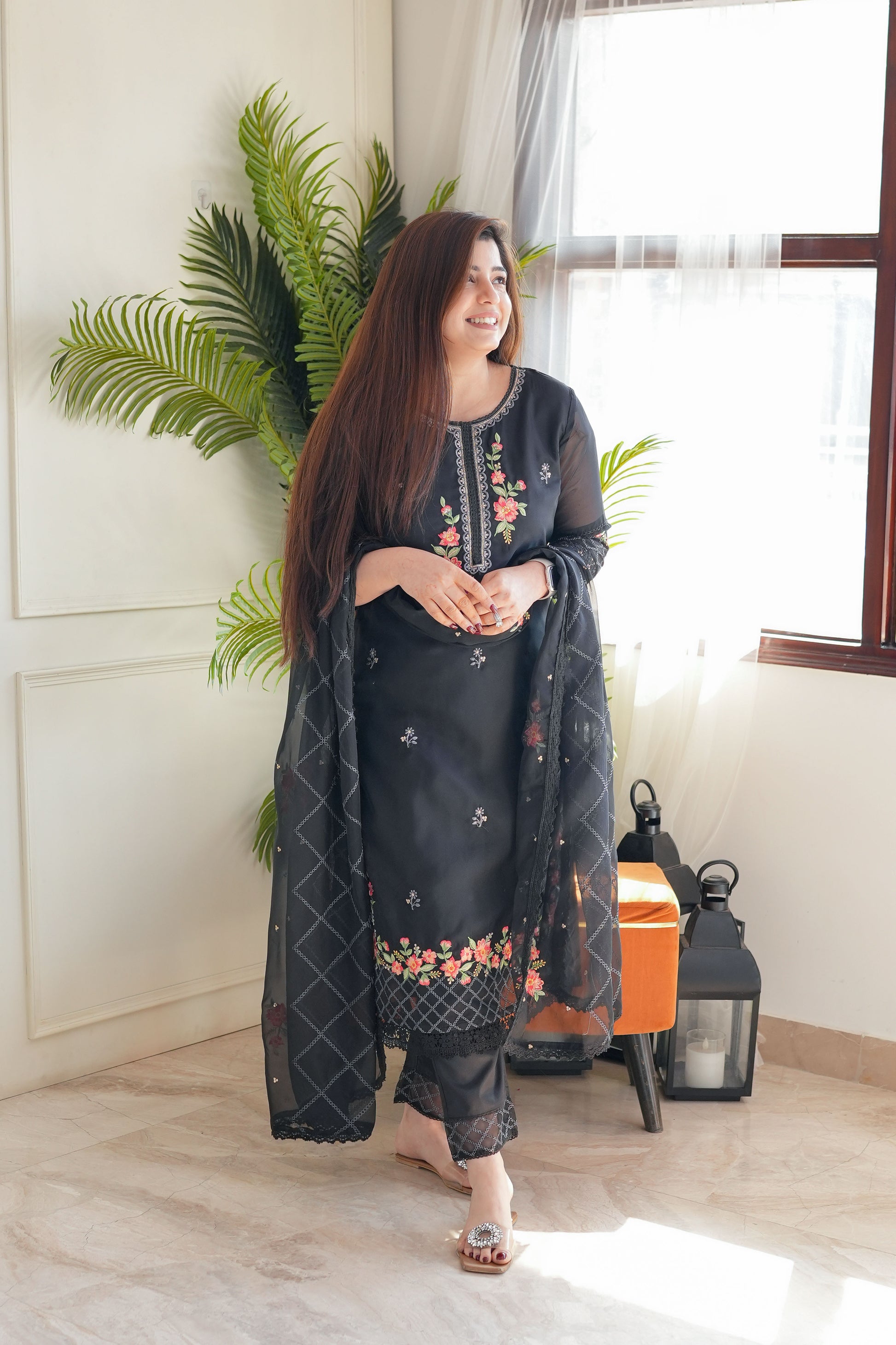 Geet Black Embroidered Suit Set