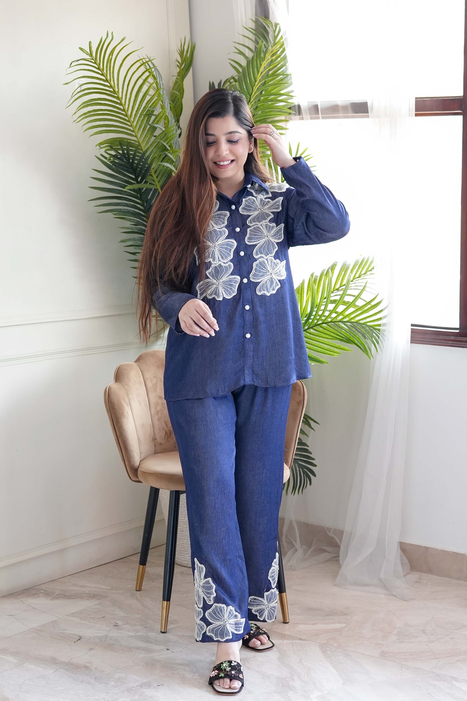 Lea Blue Tencel Denim Cordset