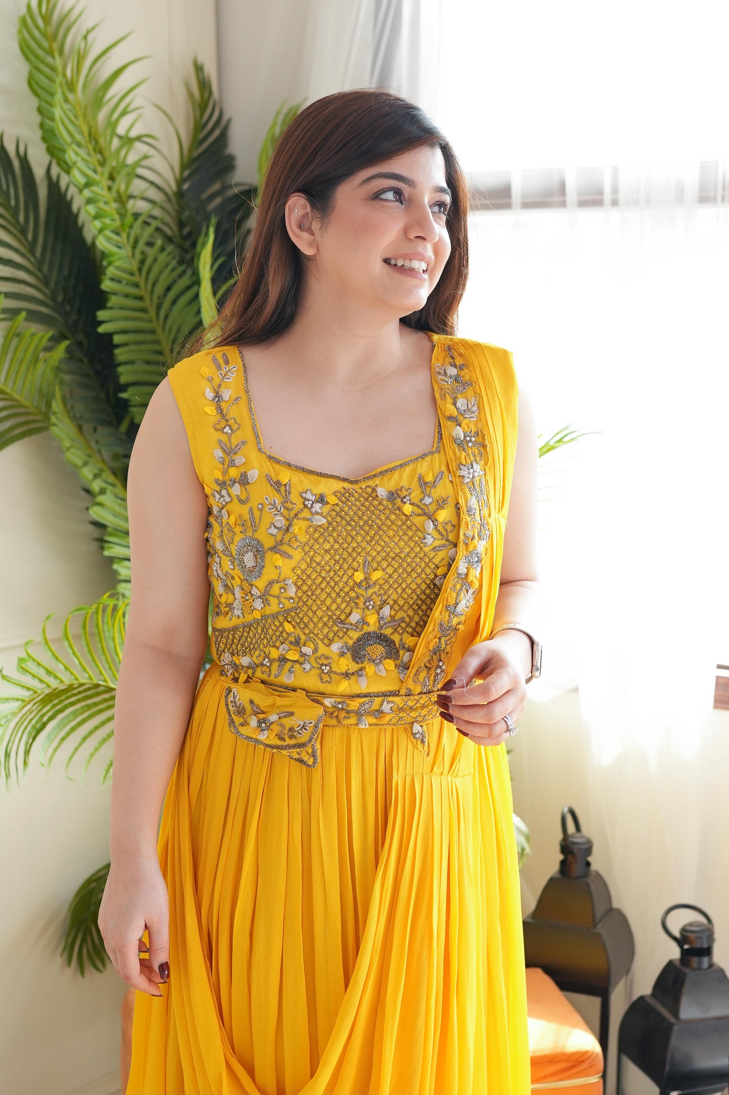 Revani Yellow Maxi With Belt