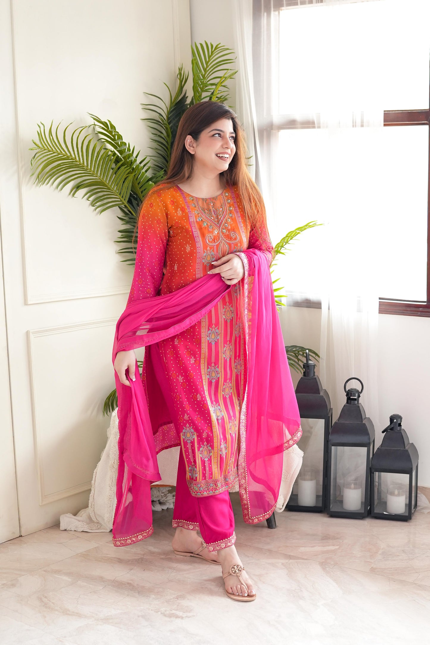 Mann Embroidered Silk Suit Set