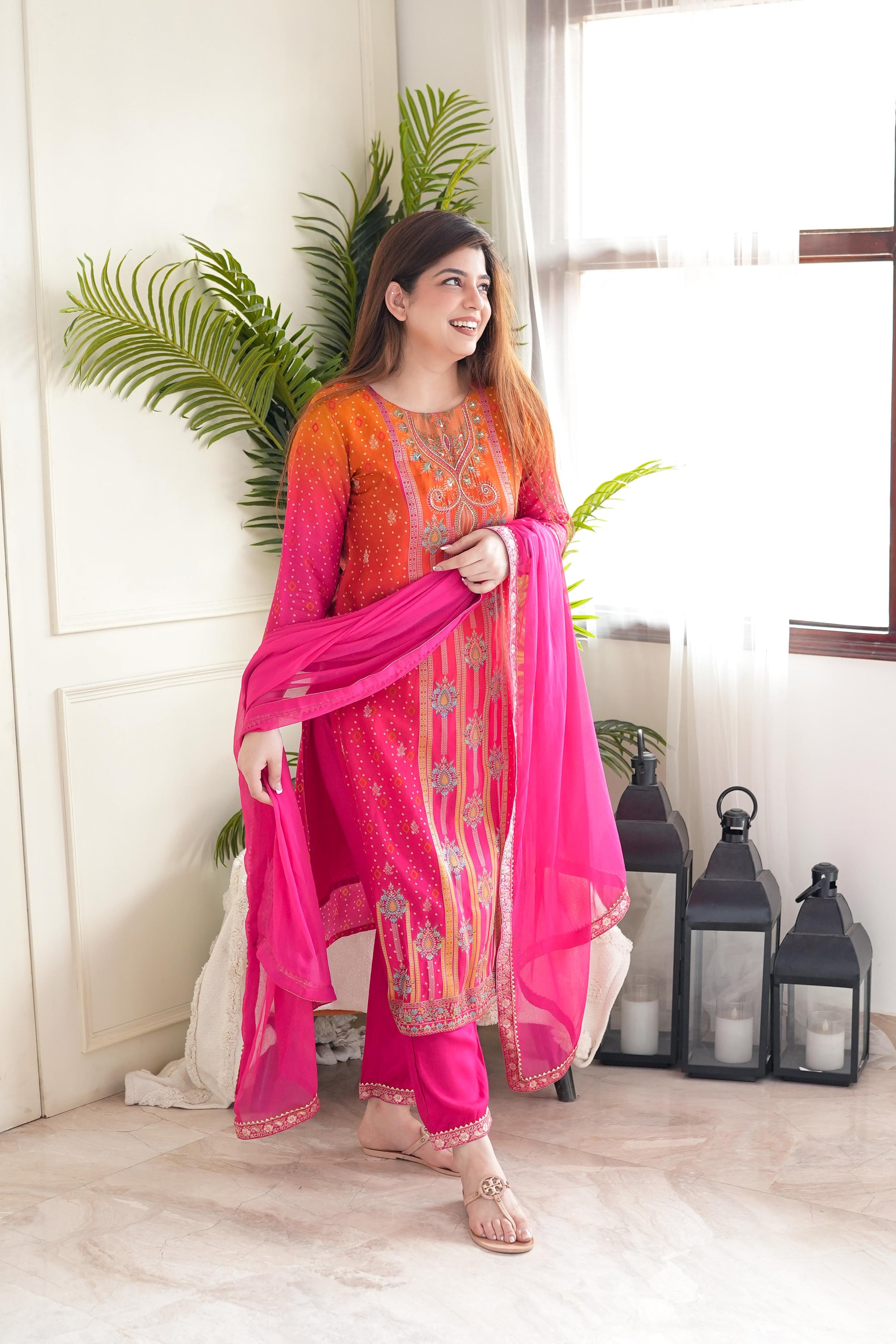 Mann Embroidered Silk Suit Set