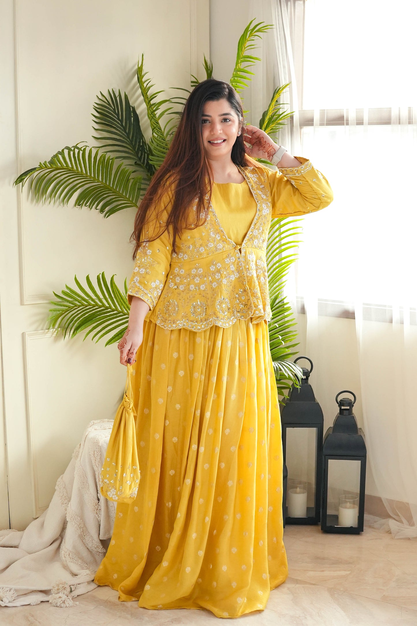 Zeera Yellow Three Piece Set