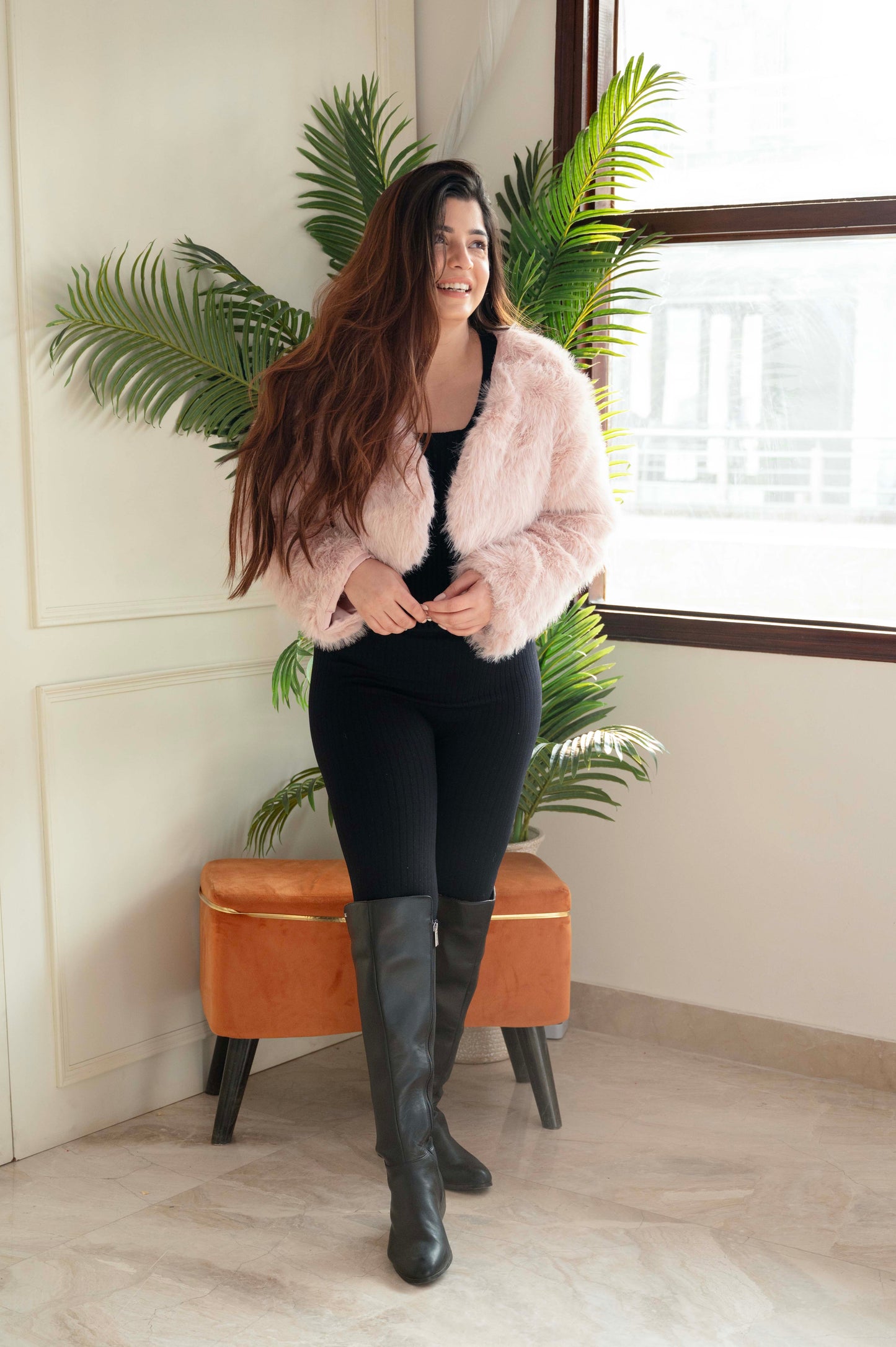 Montana Pink Furr Short Jacket