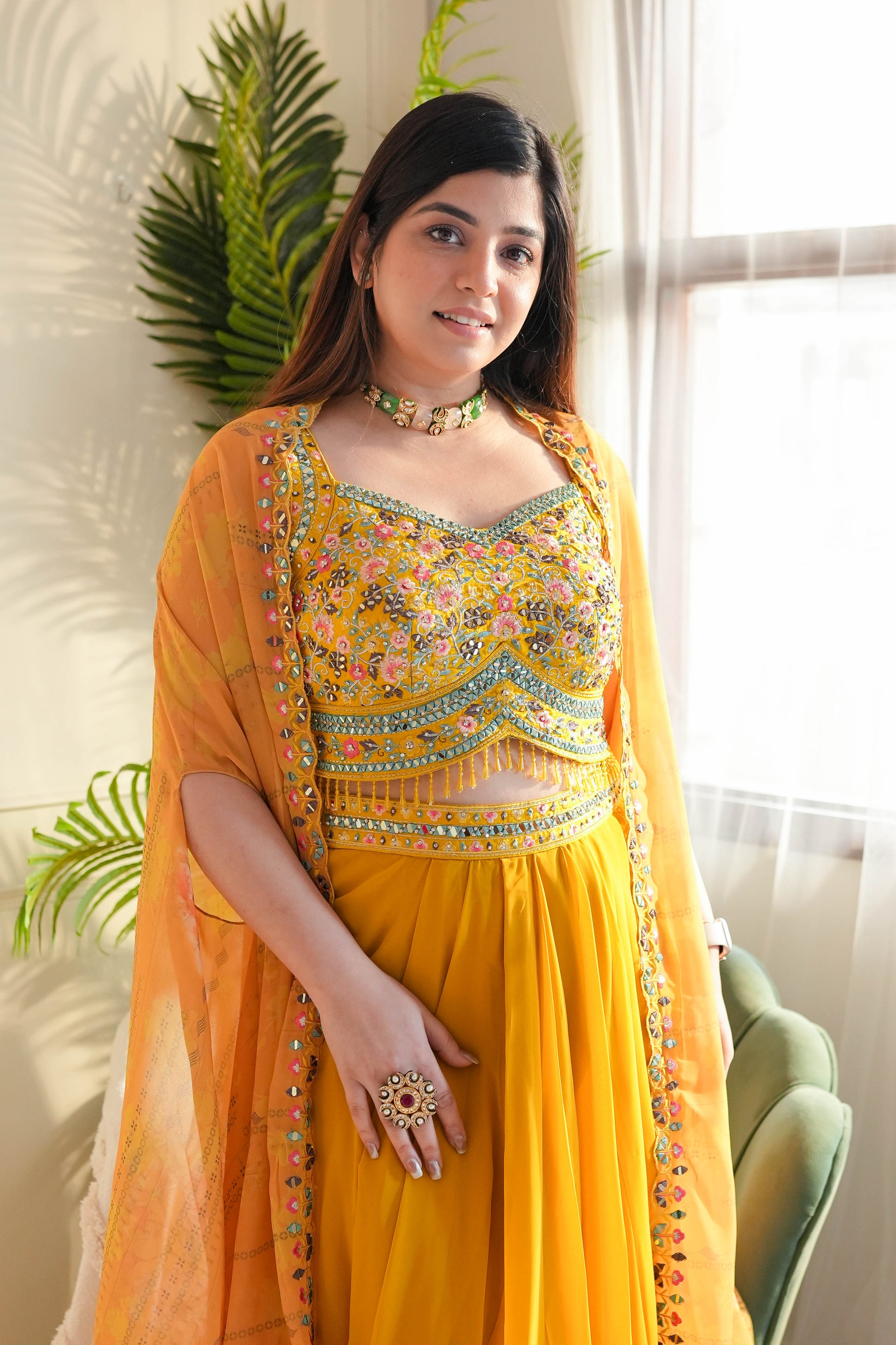 Mehram Yellow Three Piece Set