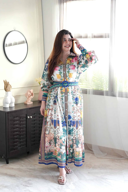 Genva Printed Button Up Maxi