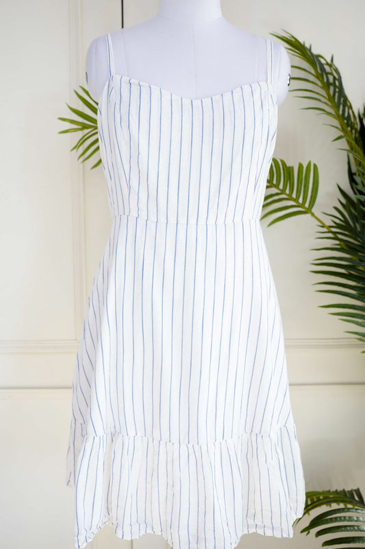 White Striped Dress