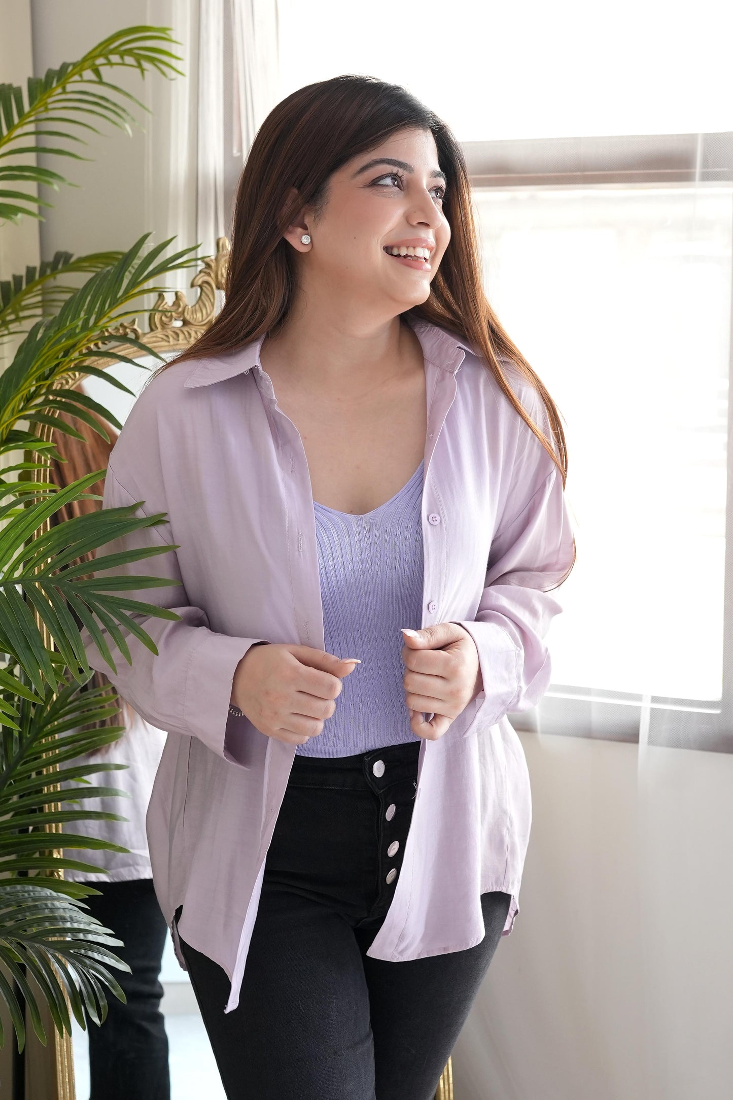 Montana Lavender Shirt With Strap Top