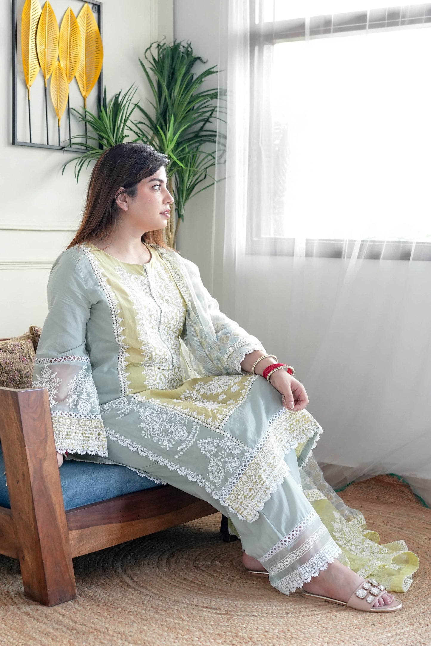 Maheer Schiffli Embroidered Pakistani Suit Set