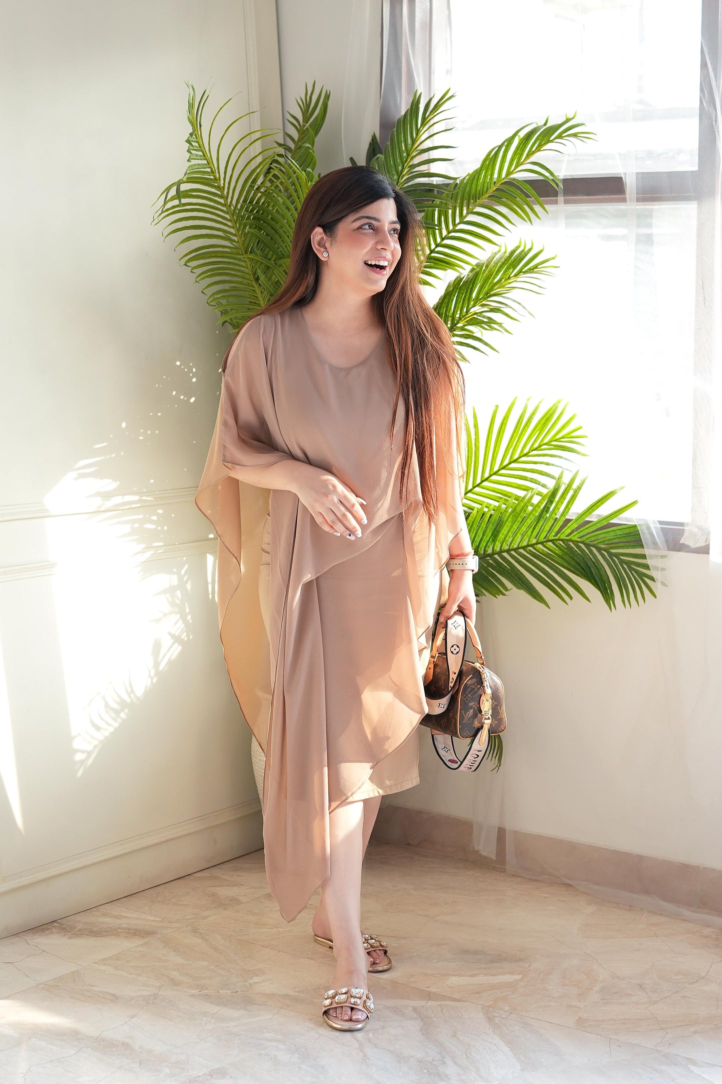 Billie Beige Flowy Dress