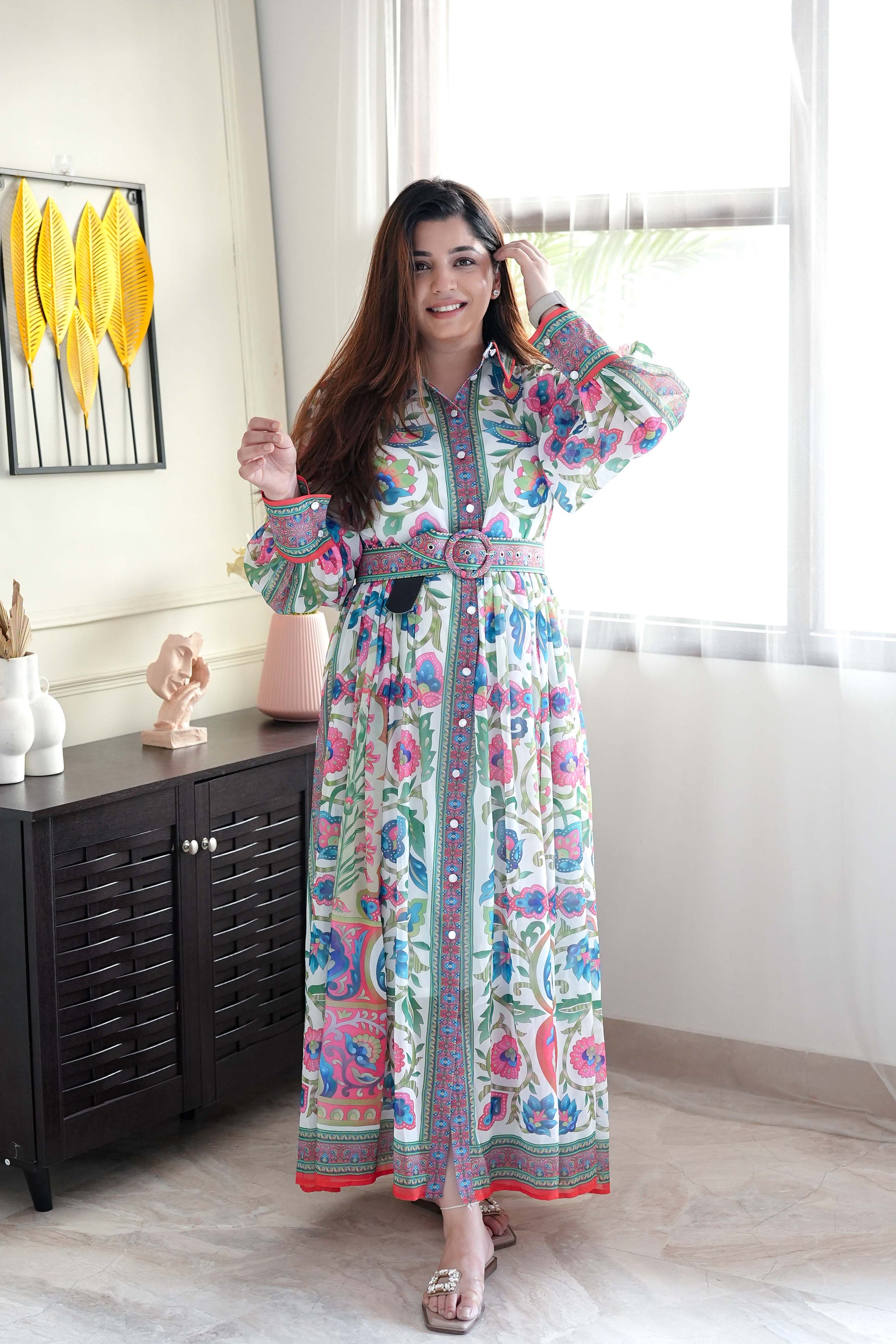 Evven Printed Button Up Maxi