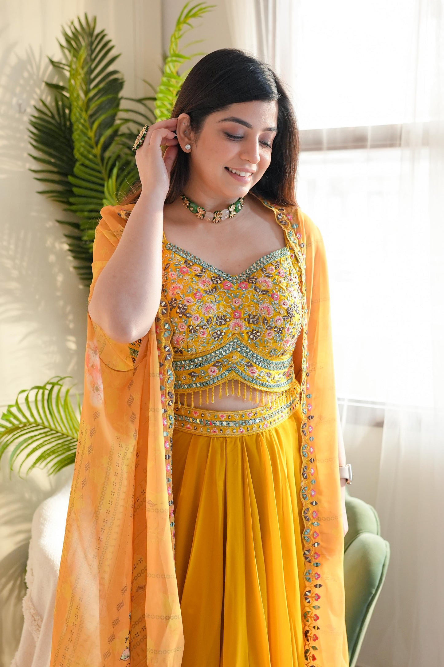 Mehram Yellow Three Piece Set