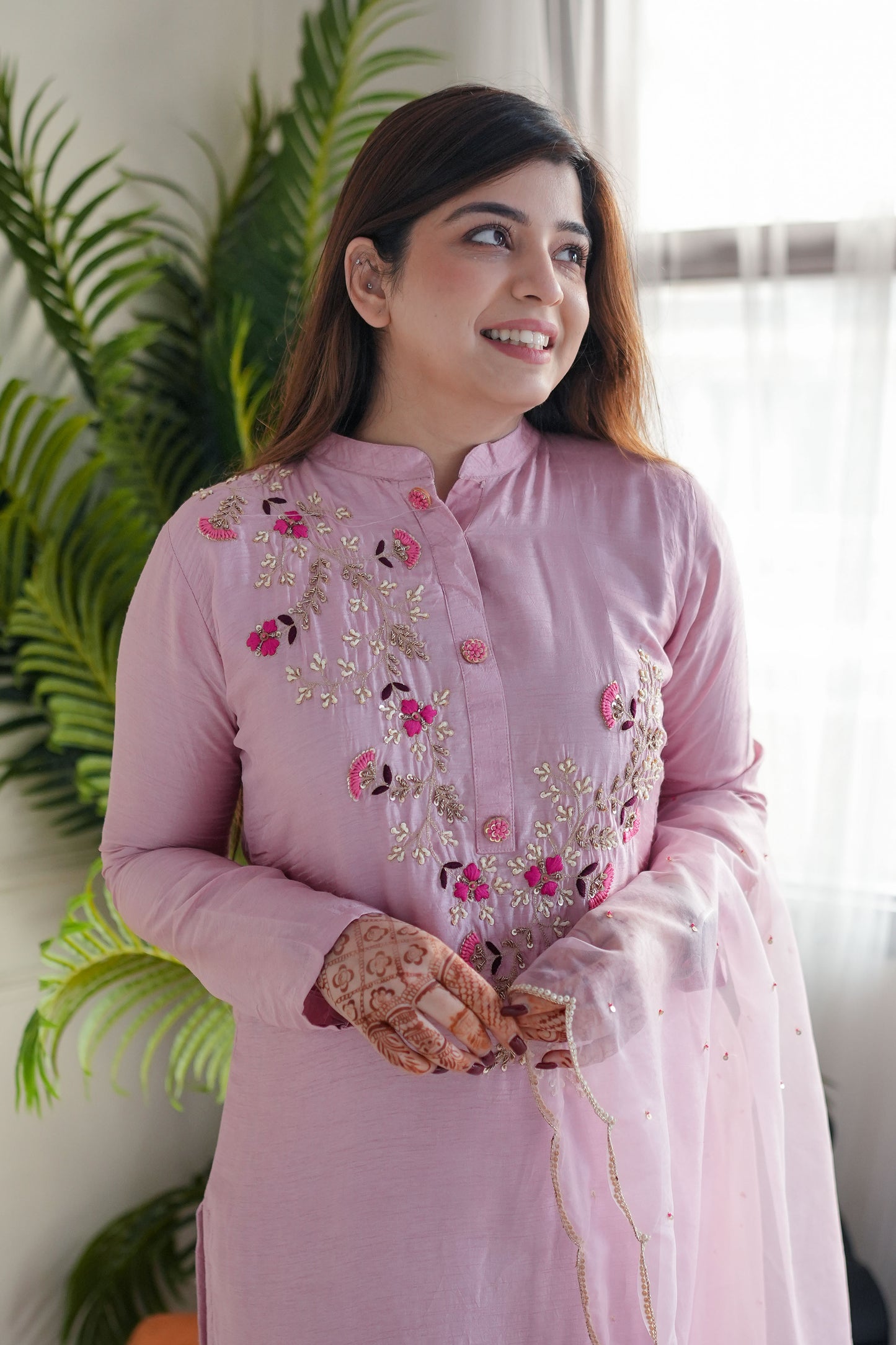 Madhu Pink Silk Suit Set