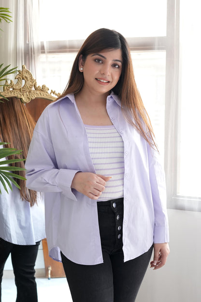 Ritz Lilac Shirt With Strap Top