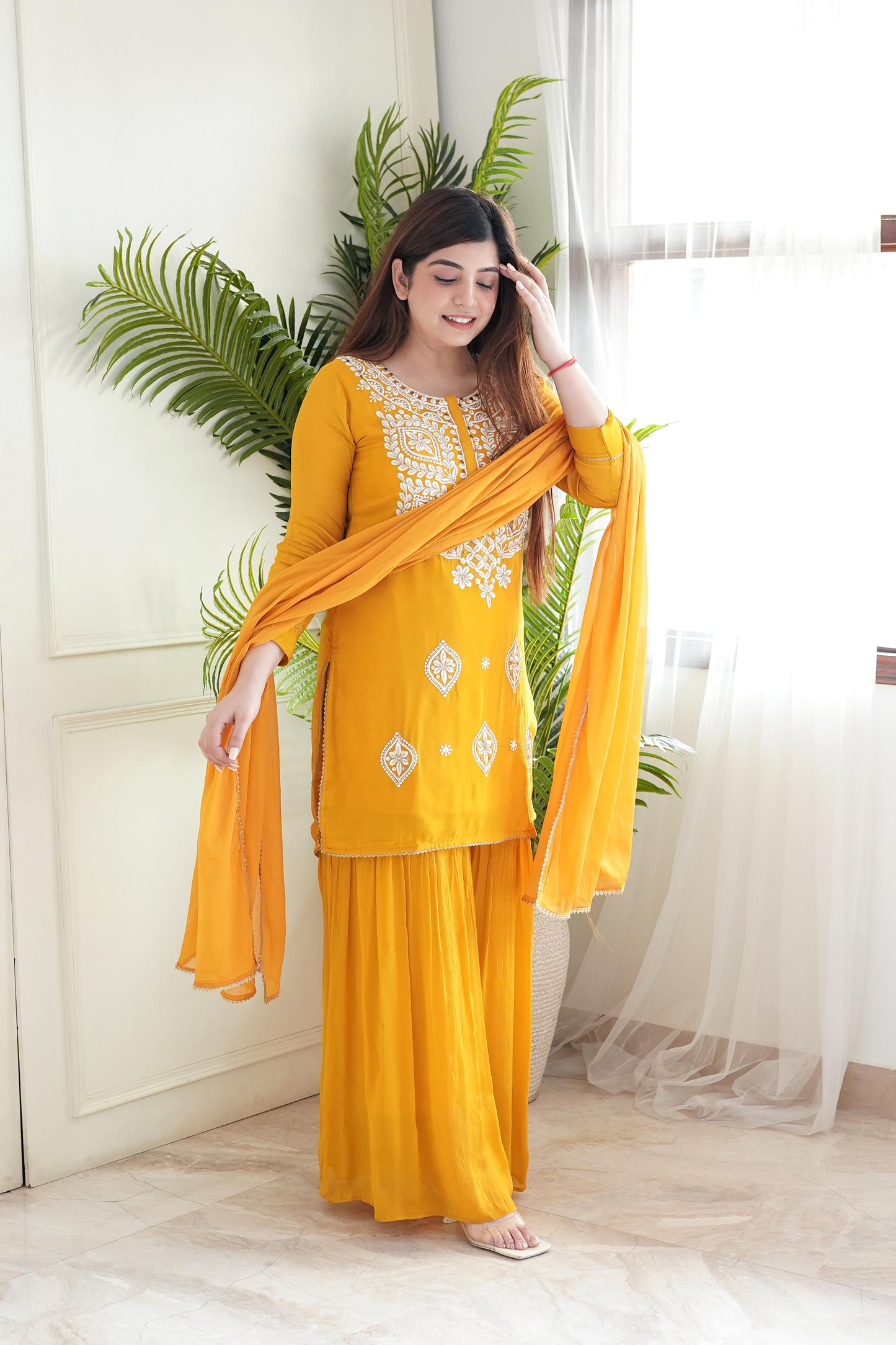 Seerat Yellow Embroidered Suit Set