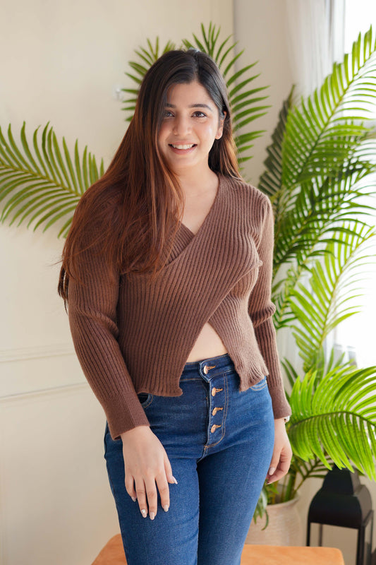 Terra Brown Knitted Top