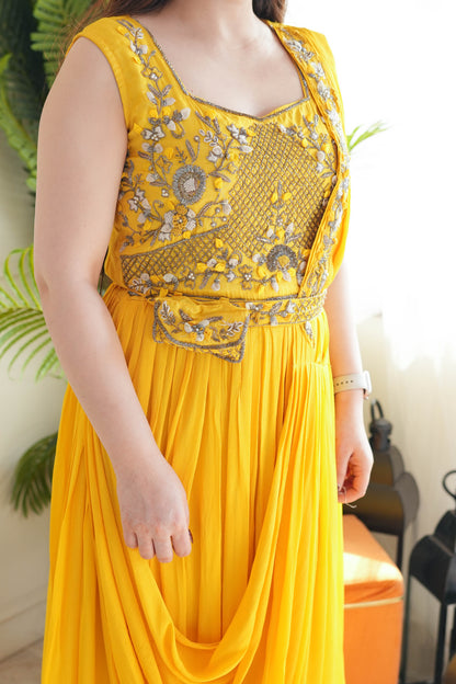 Revani Yellow Maxi With Belt