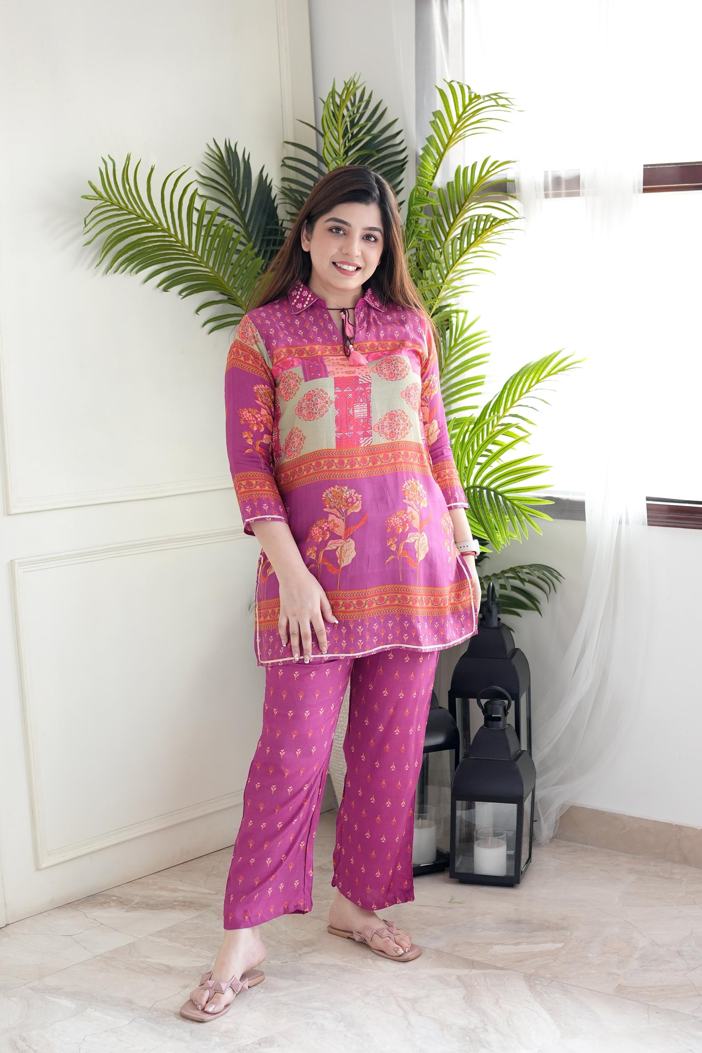 Faryaad Pink Digital Print Cordset