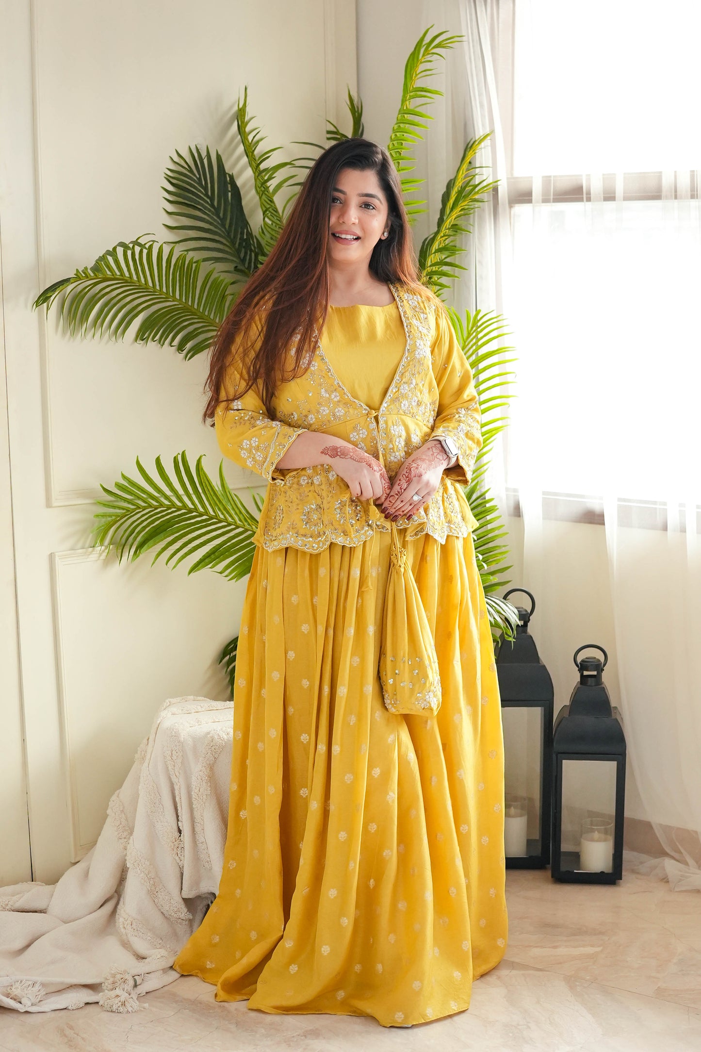 Zeera Yellow Three Piece Set