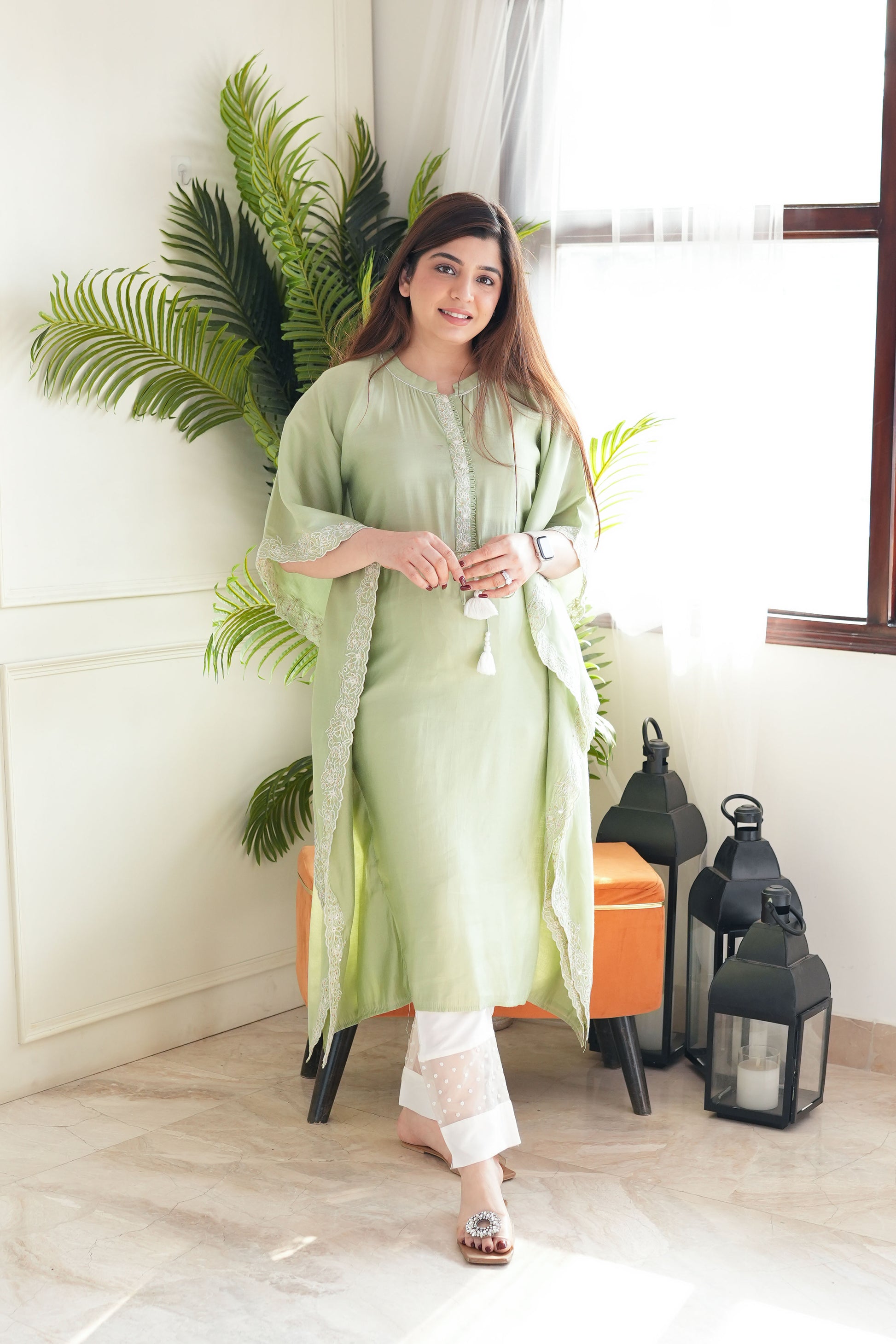 Rai Green Kaftan Set