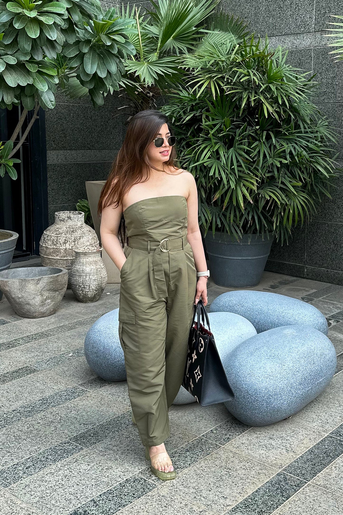 Nilo Olive Tube Jumpsuit