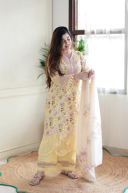 Veera Yellow Printed Suit Set