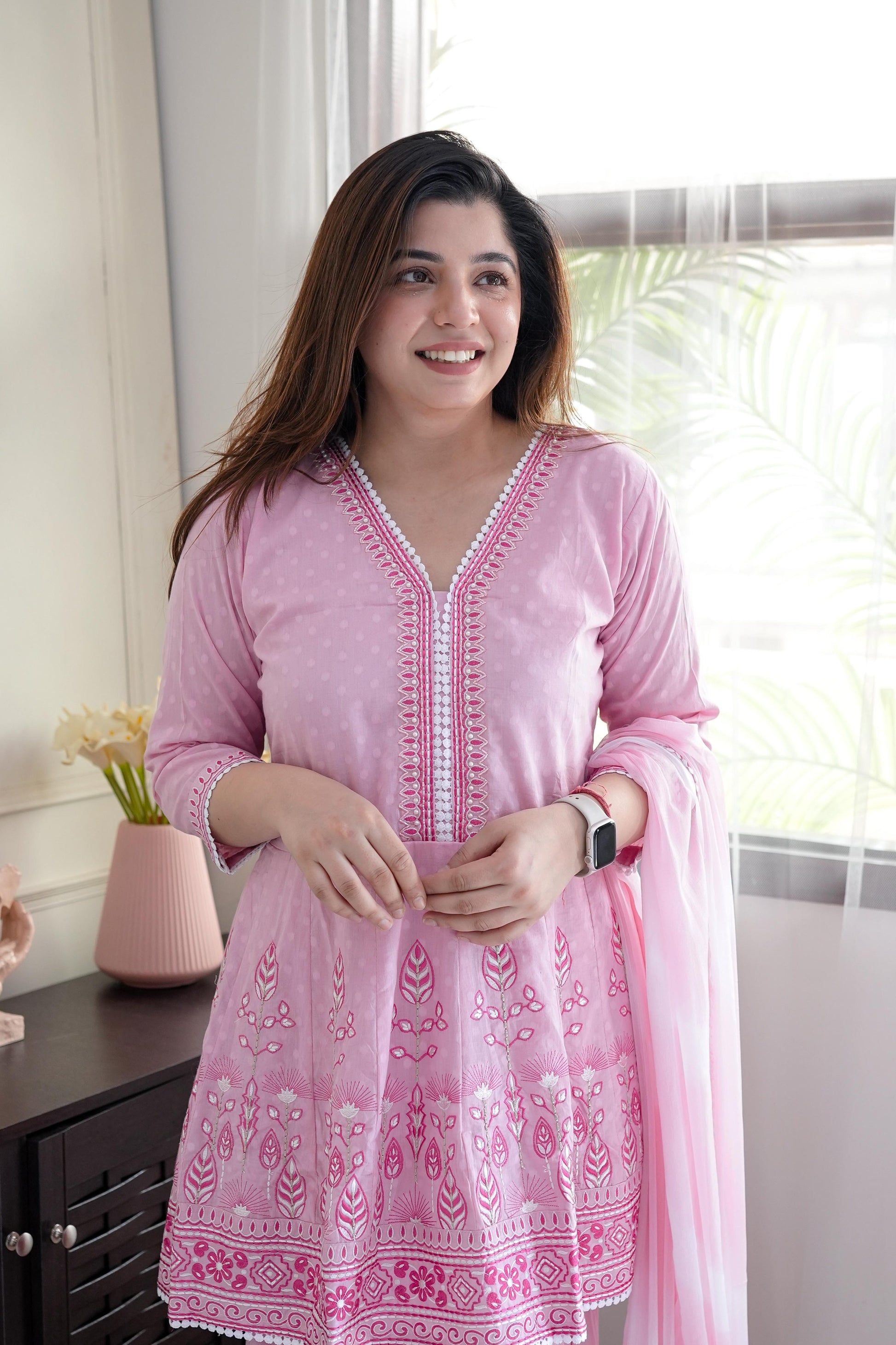 Noora Pink Printed Sharara Set