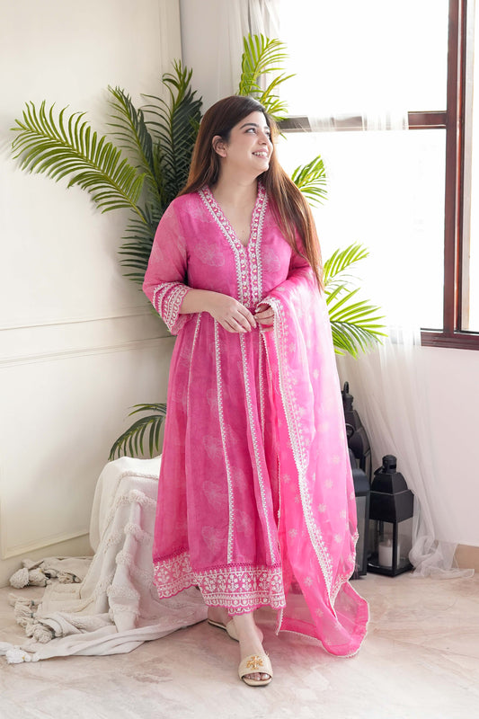 Gulab Pink Anarkali Suit Set