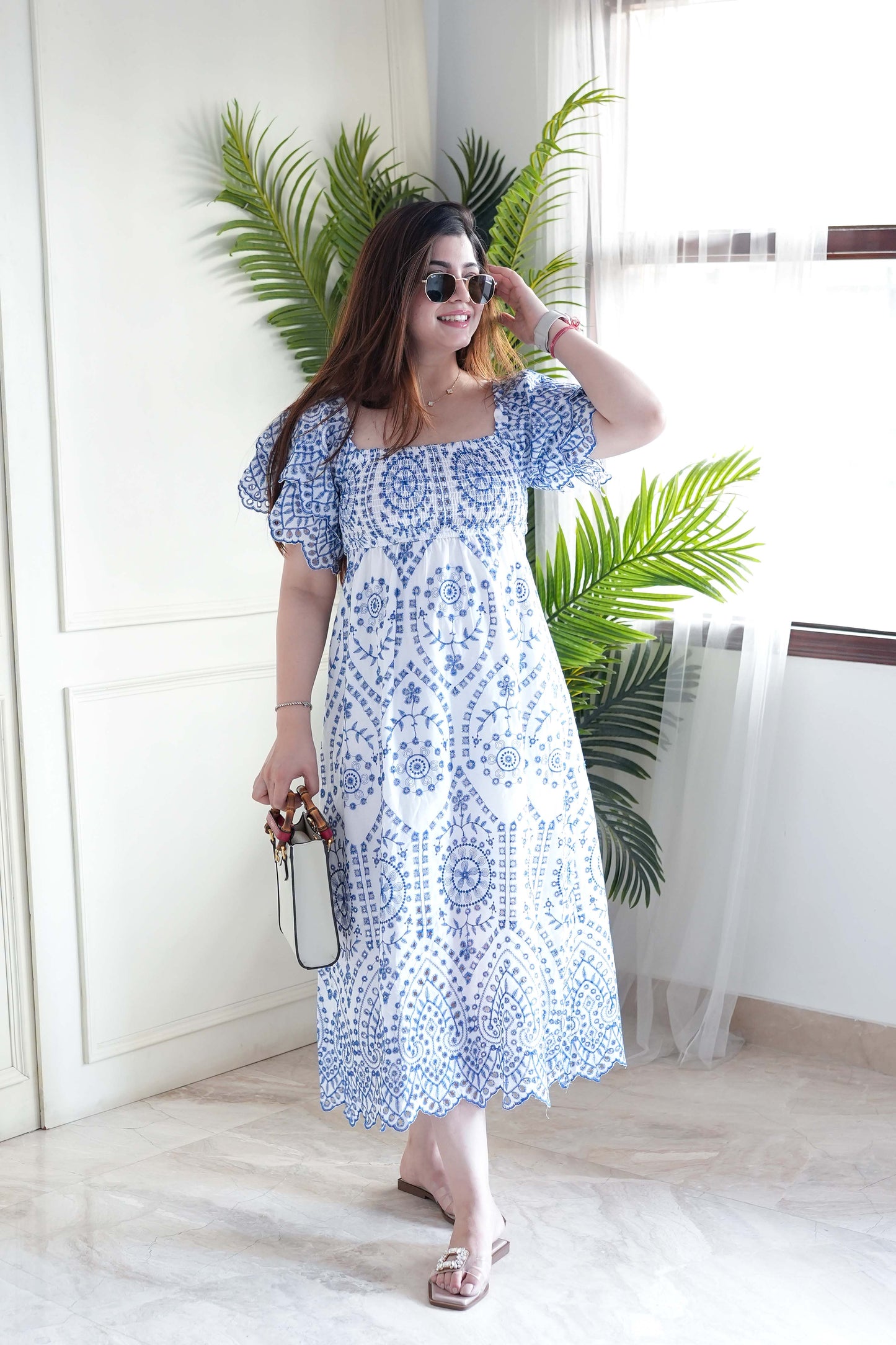 Rose White Cutwork Maxi