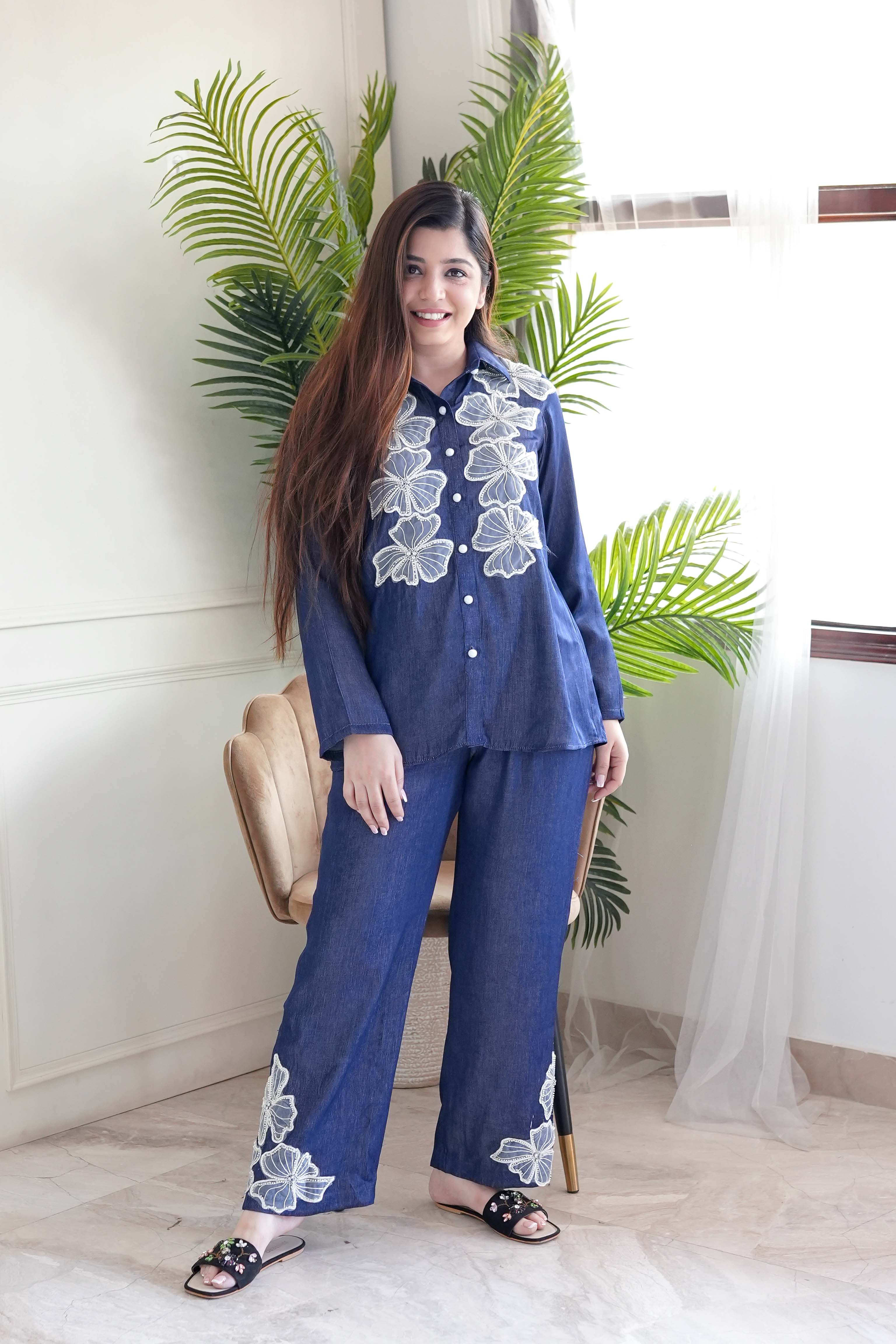 Lea Blue Tencel Denim Cordset