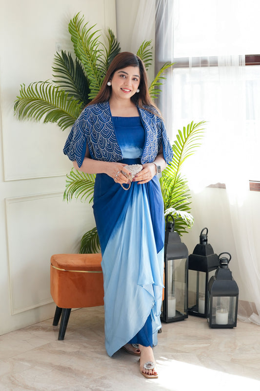 Dhairya Shades Of Blue Three Piece Set