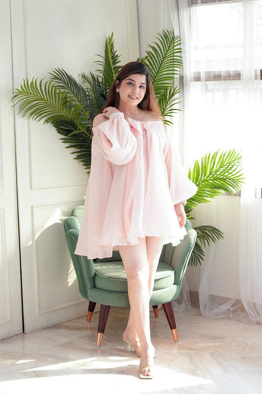 Zen Pink Voluminous Short Dress