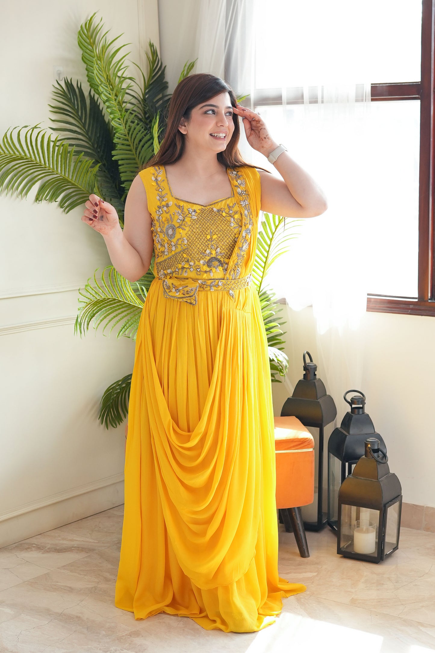 Revani Yellow Maxi With Belt