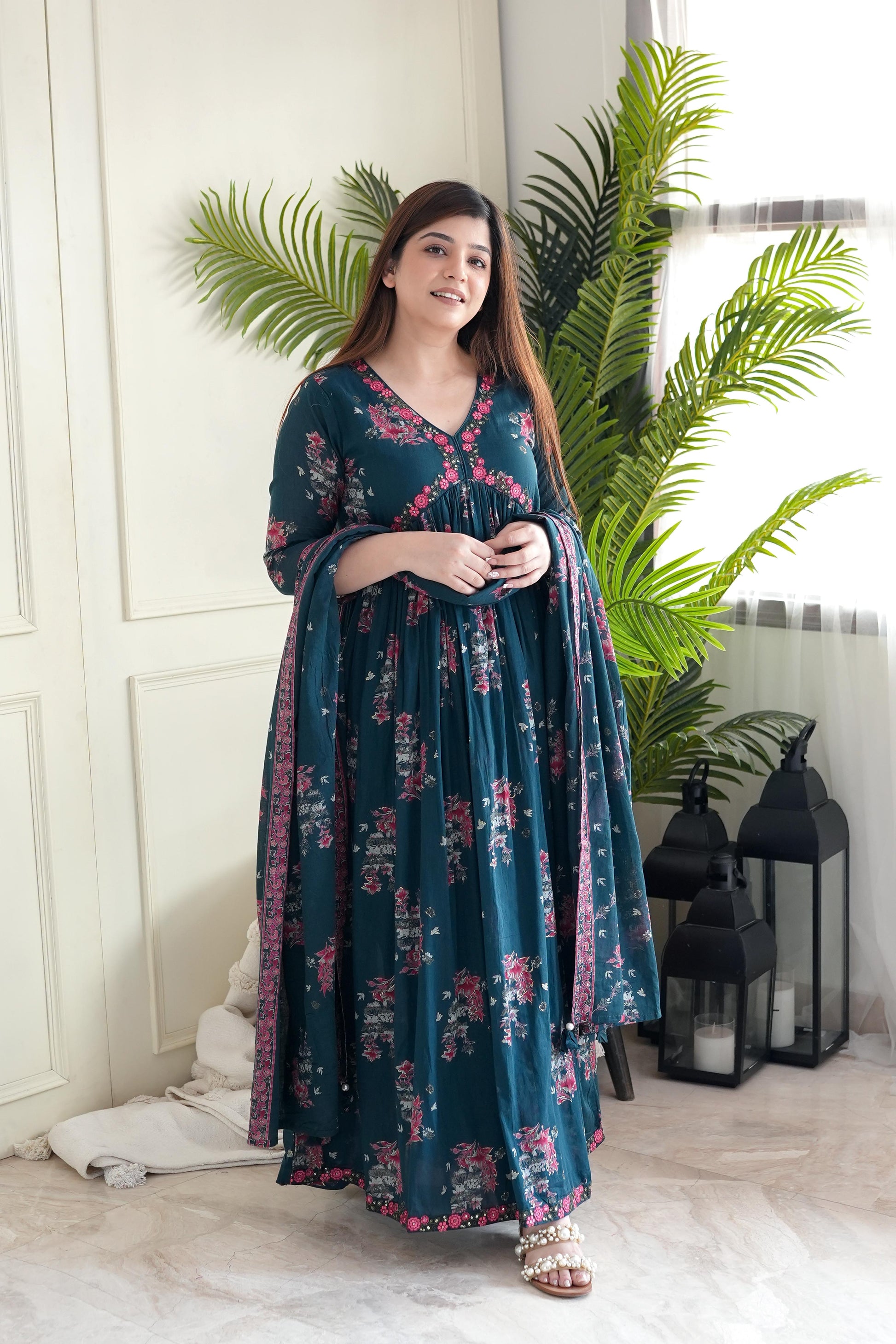 Leela Blue Voluminous Anarkali Suit