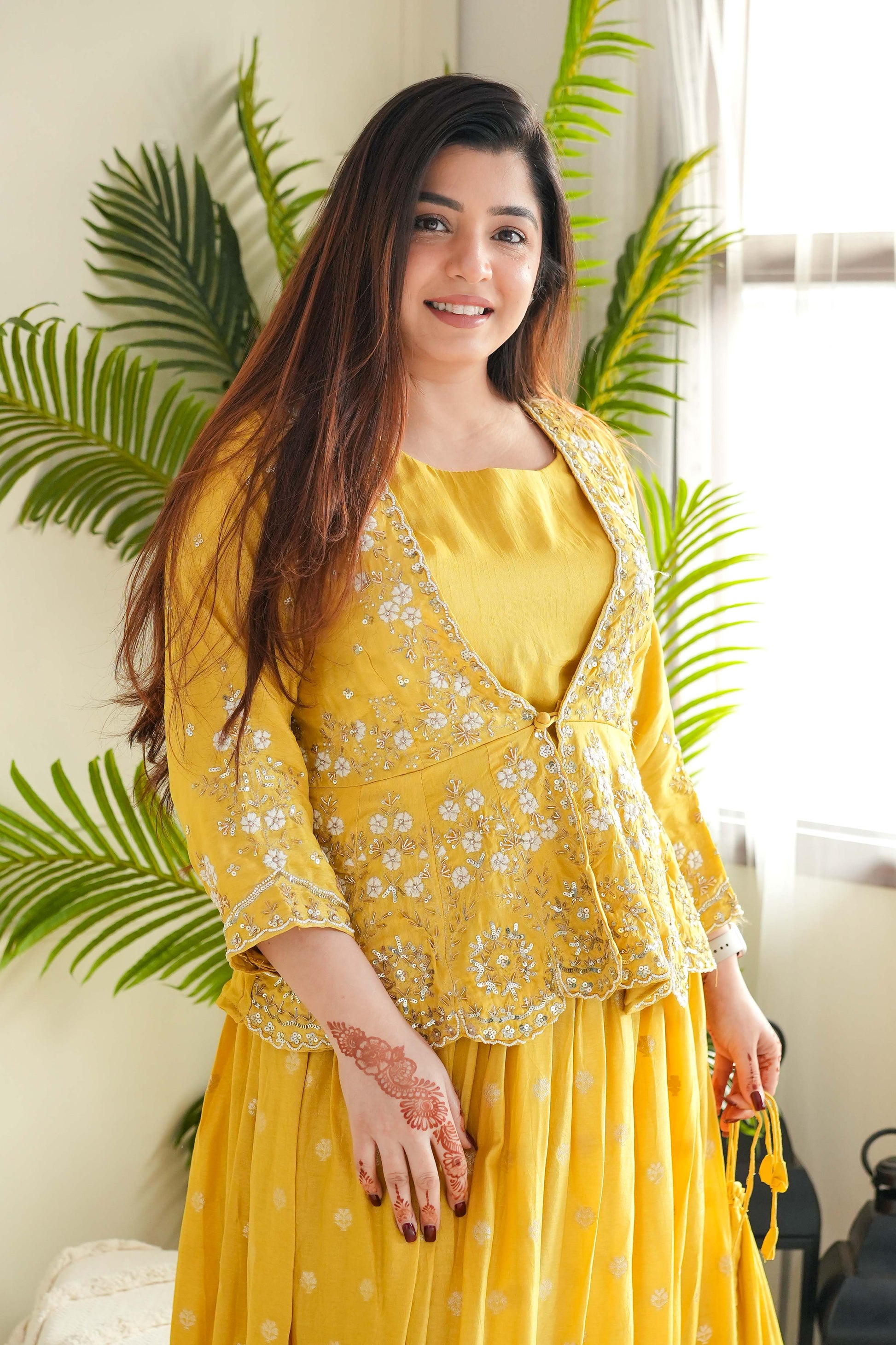 Zeera Yellow Three Piece Set