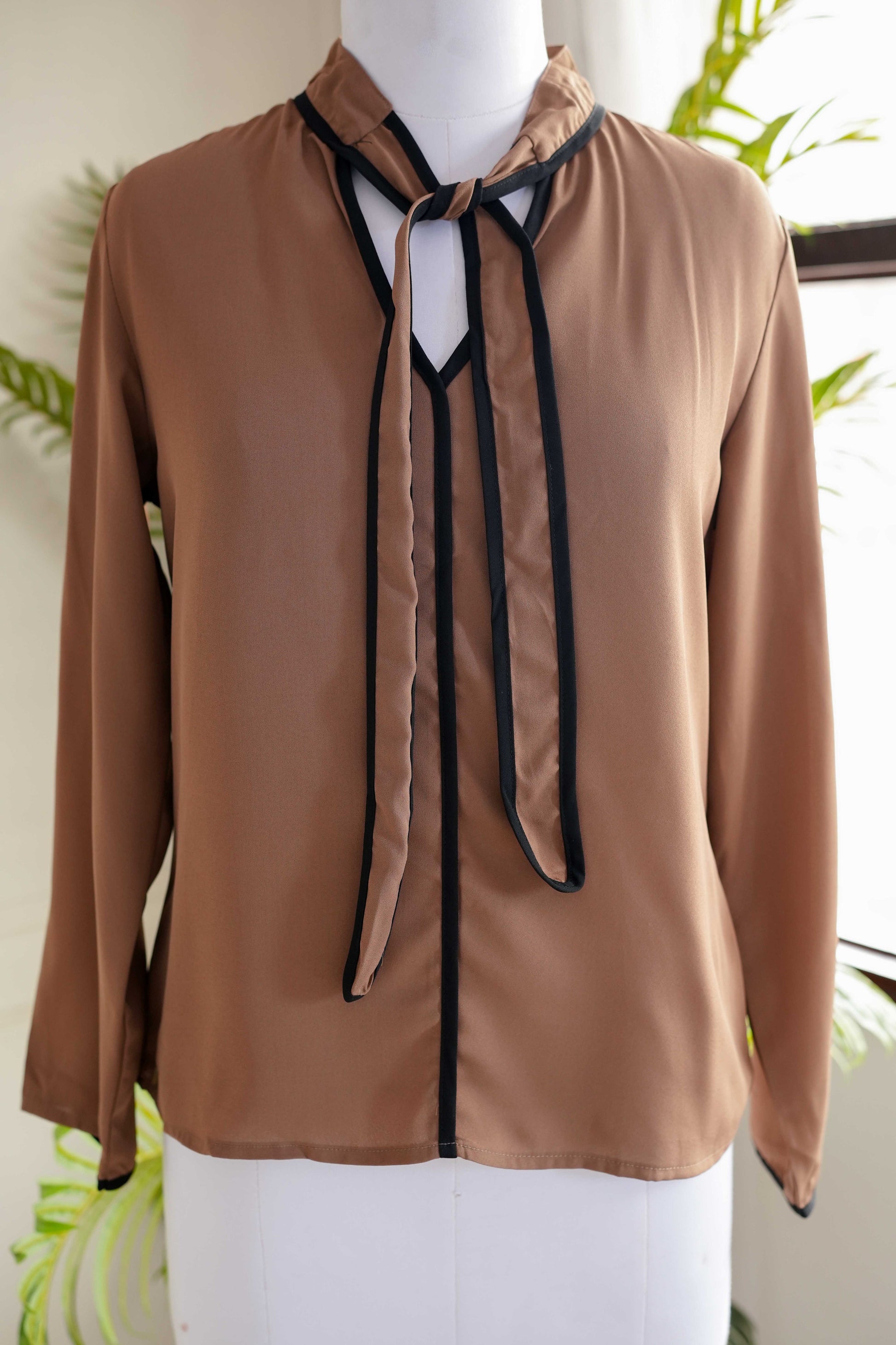 Brown Front Knot Top