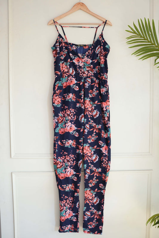 Floral Stripes Jumpsuit