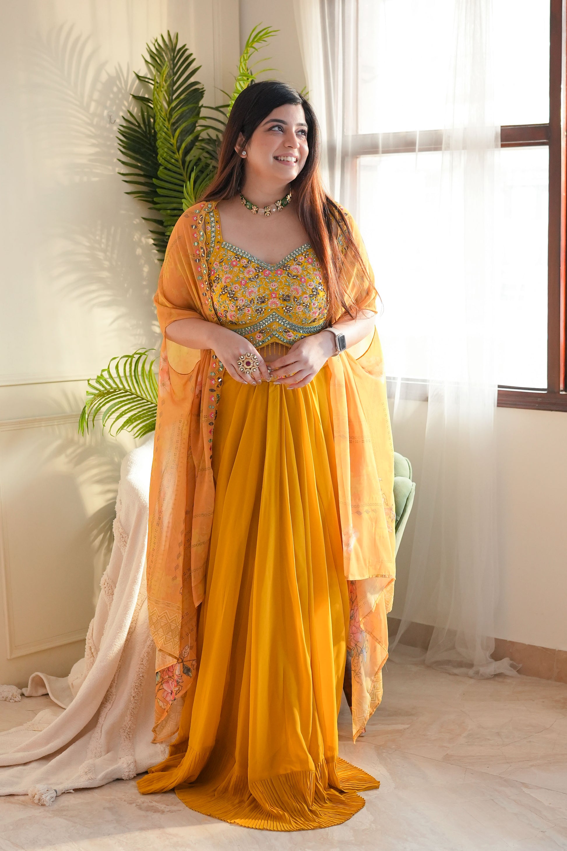 Mehram Yellow Three Piece Set