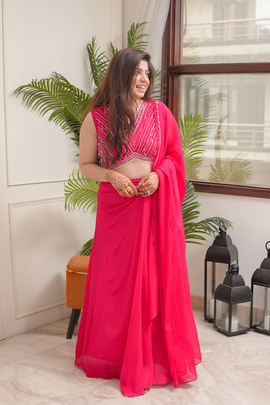 Nitya Pink Three Piece Set