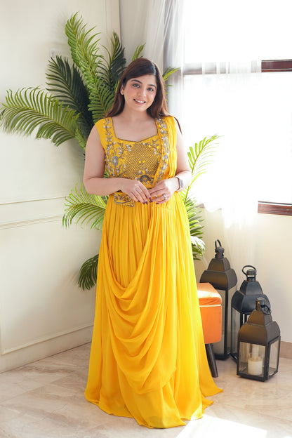 Revani Yellow Maxi With Belt