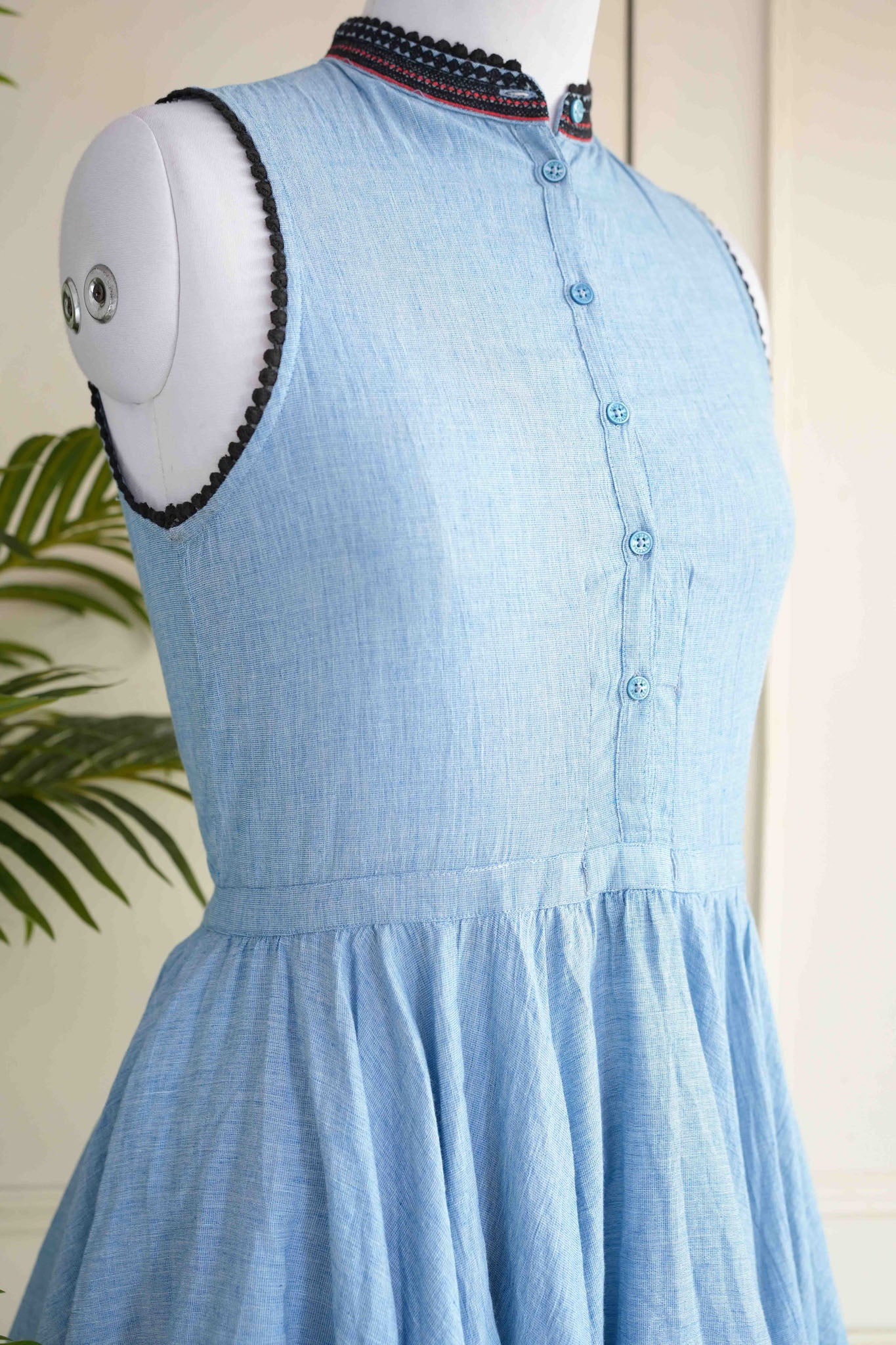 Blue Denim Style Short Dress