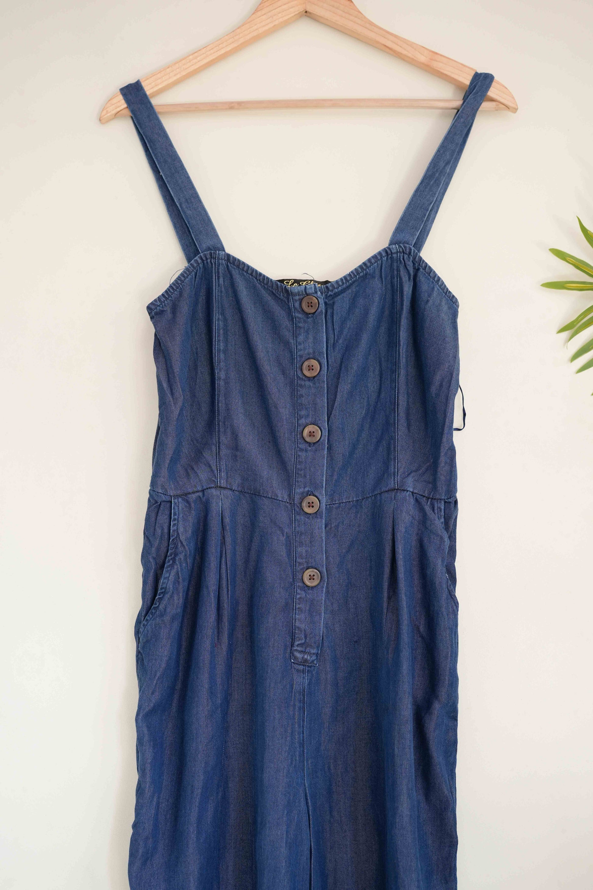 Denim Cut Sleeves Jumpsuit