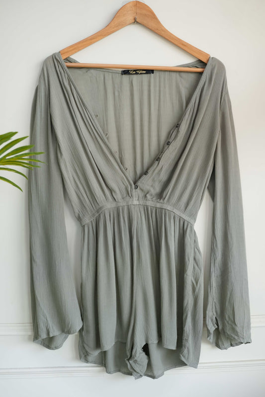 Olive Green Peplum Playsuit