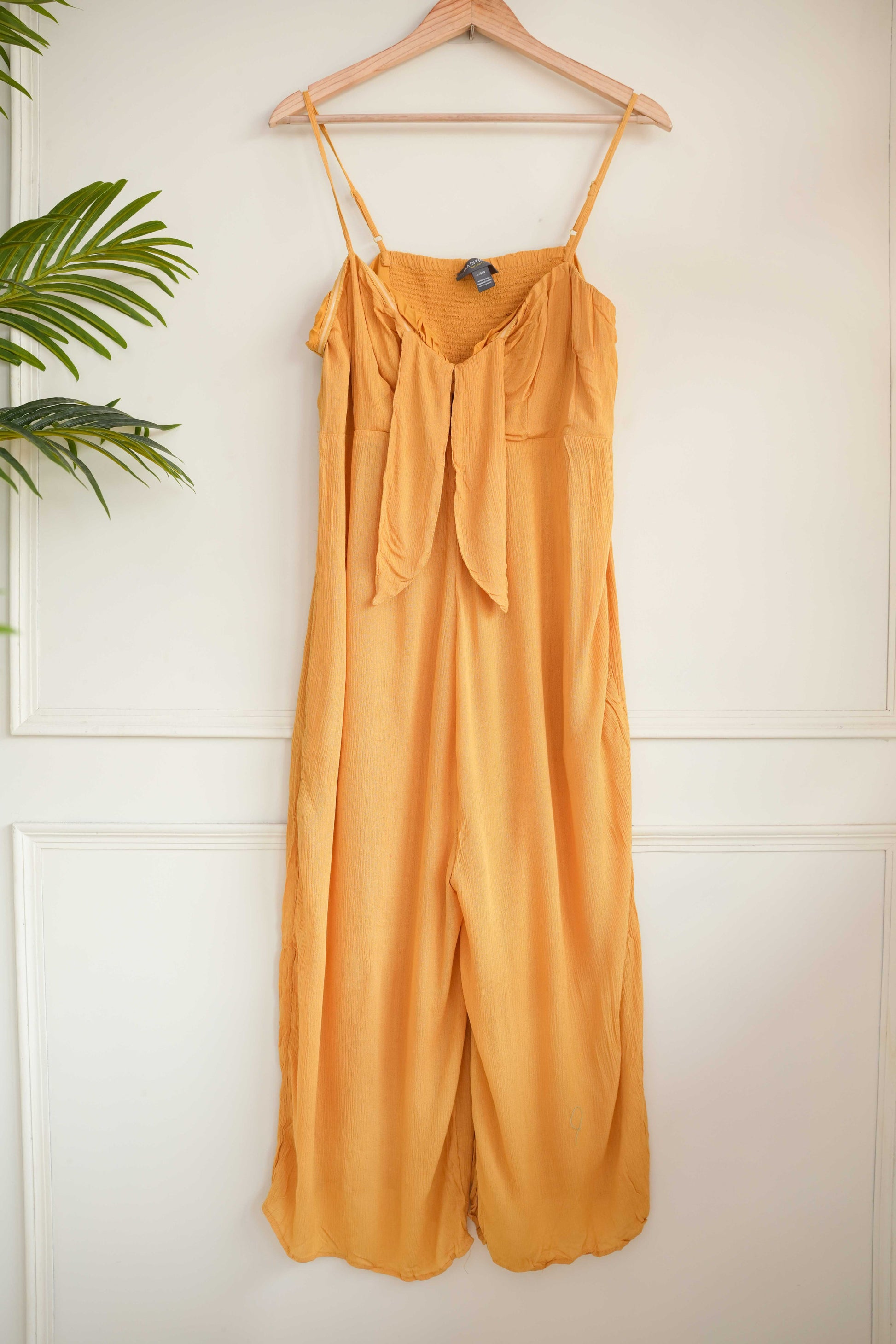 Yellow Front Knot Jumpsuit