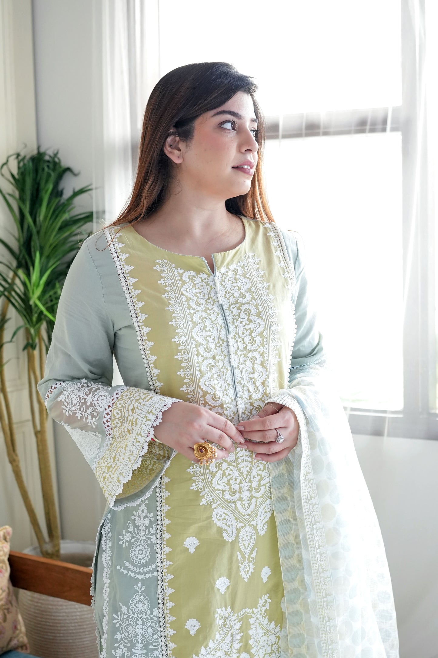 Maheer Schiffli Embroidered Pakistani Suit Set