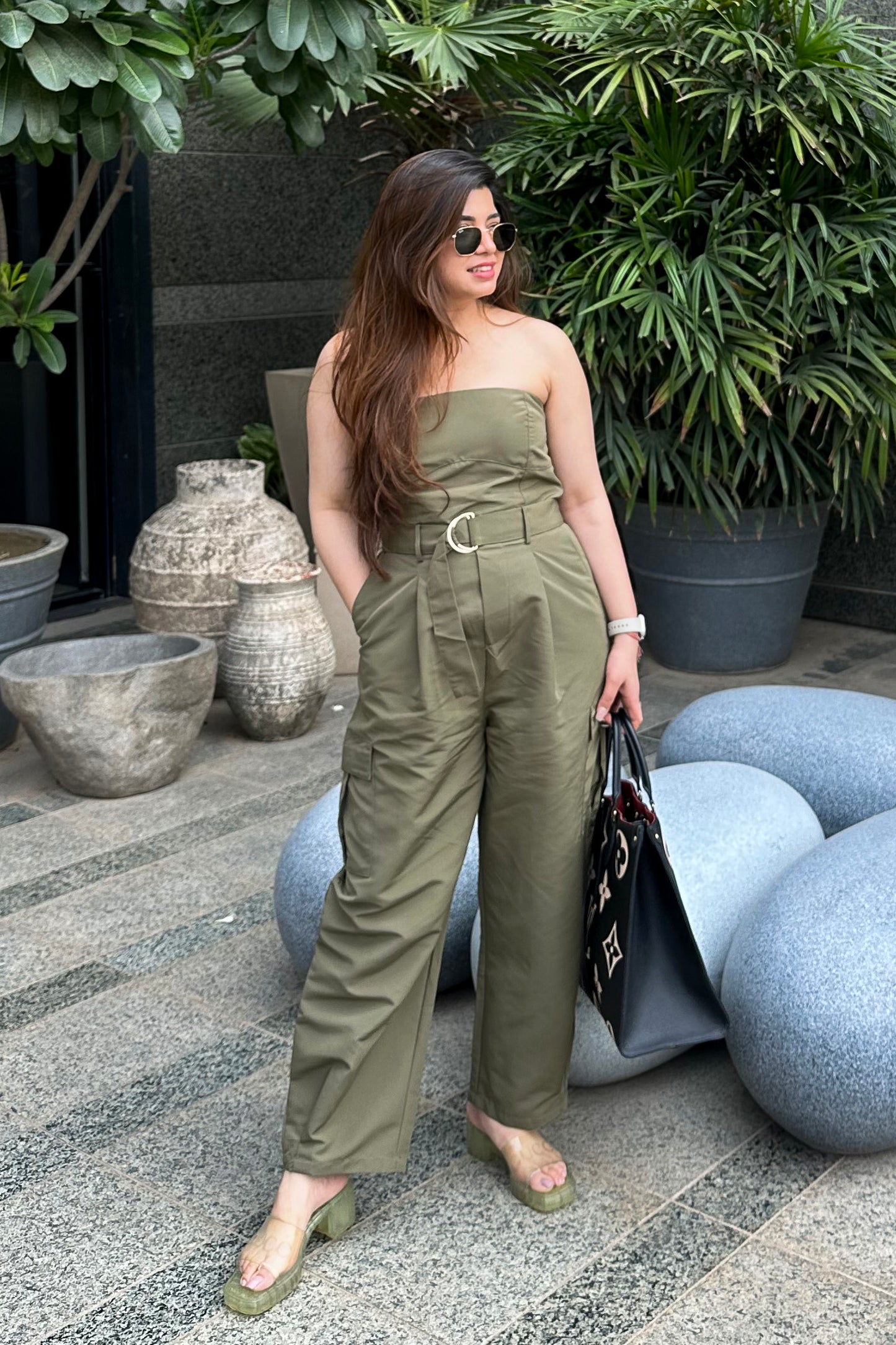 Nilo Olive Tube Jumpsuit