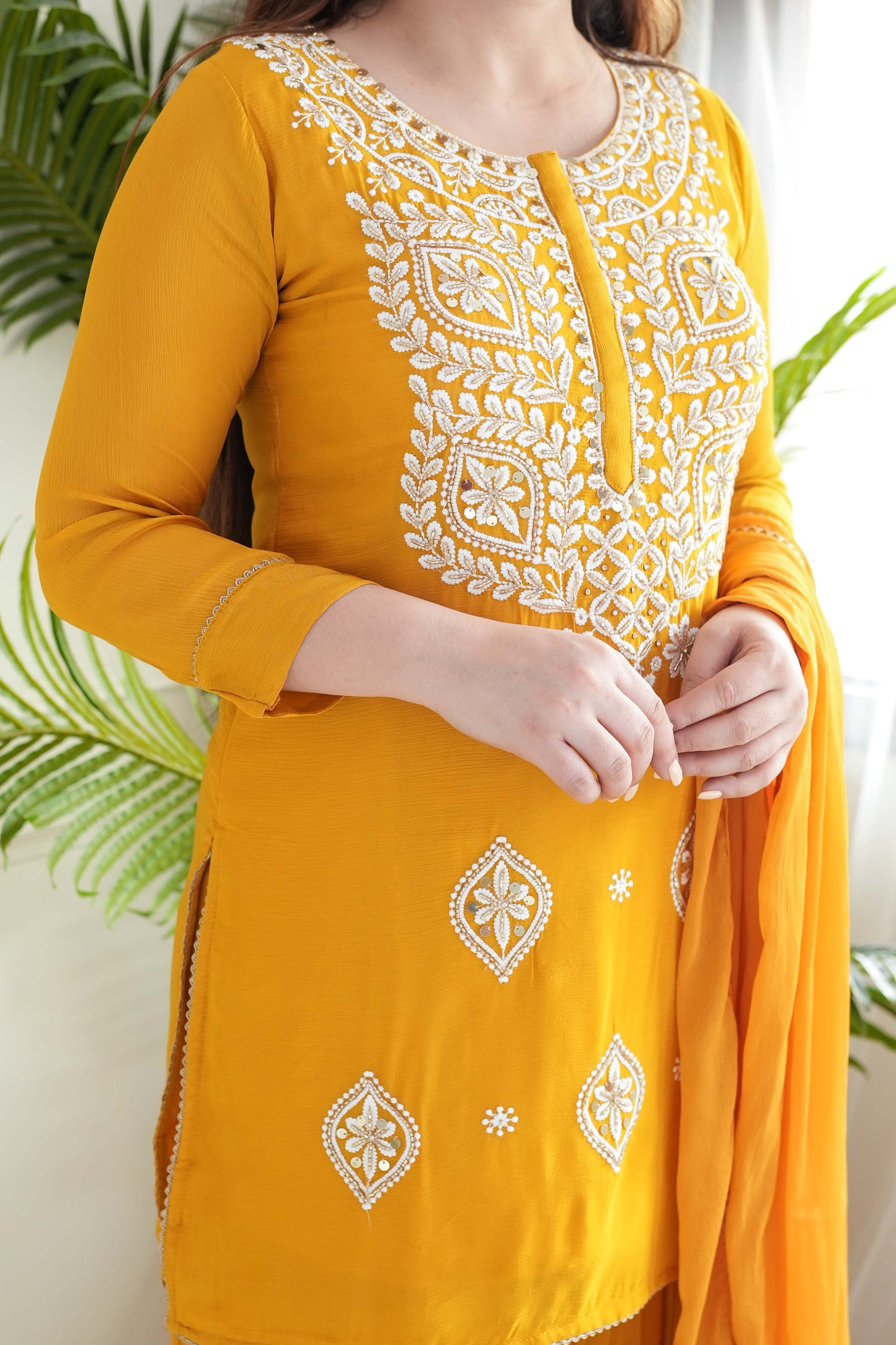 Seerat Yellow Embroidered Suit Set