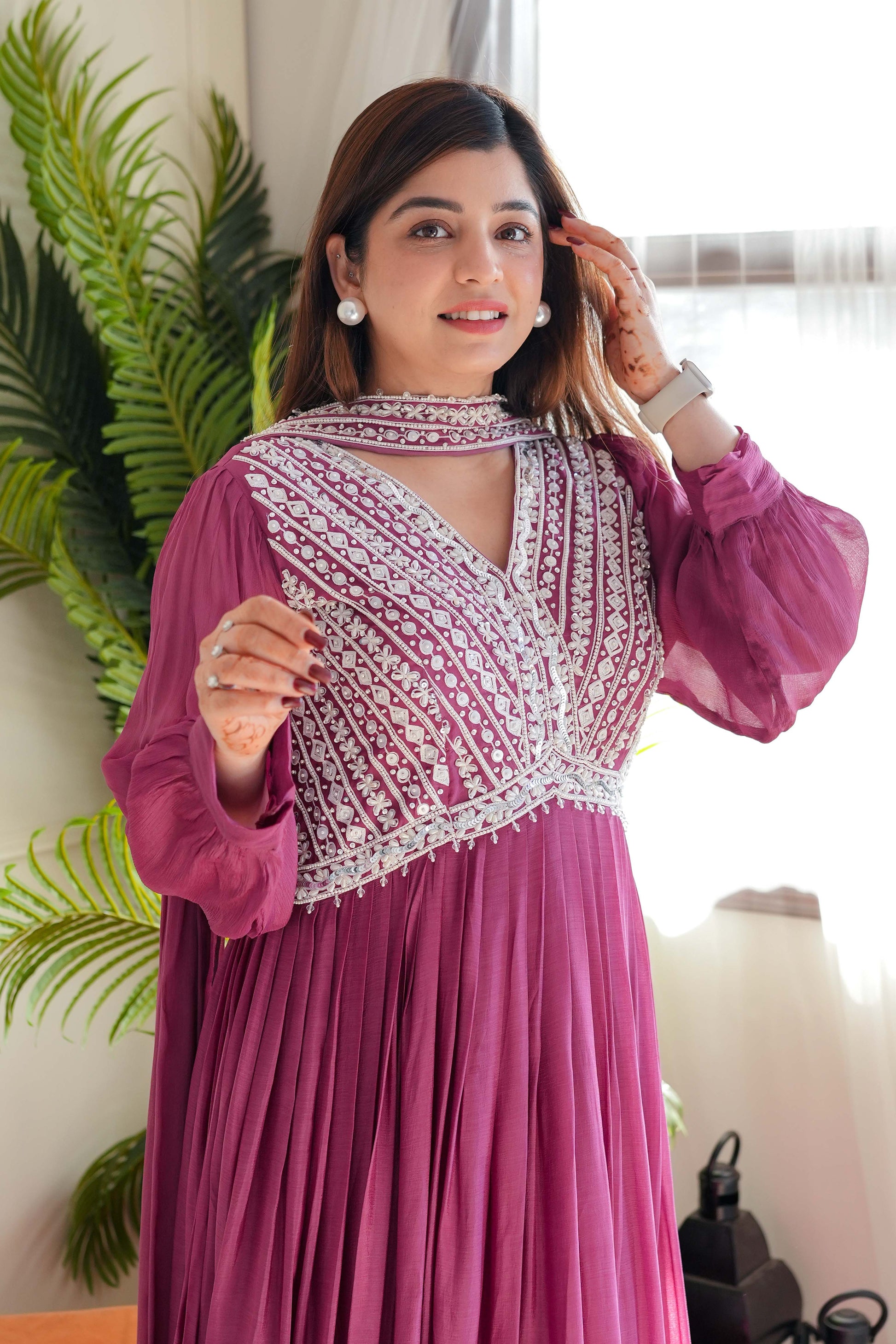 Keeya Pink Voluminous Anarkali