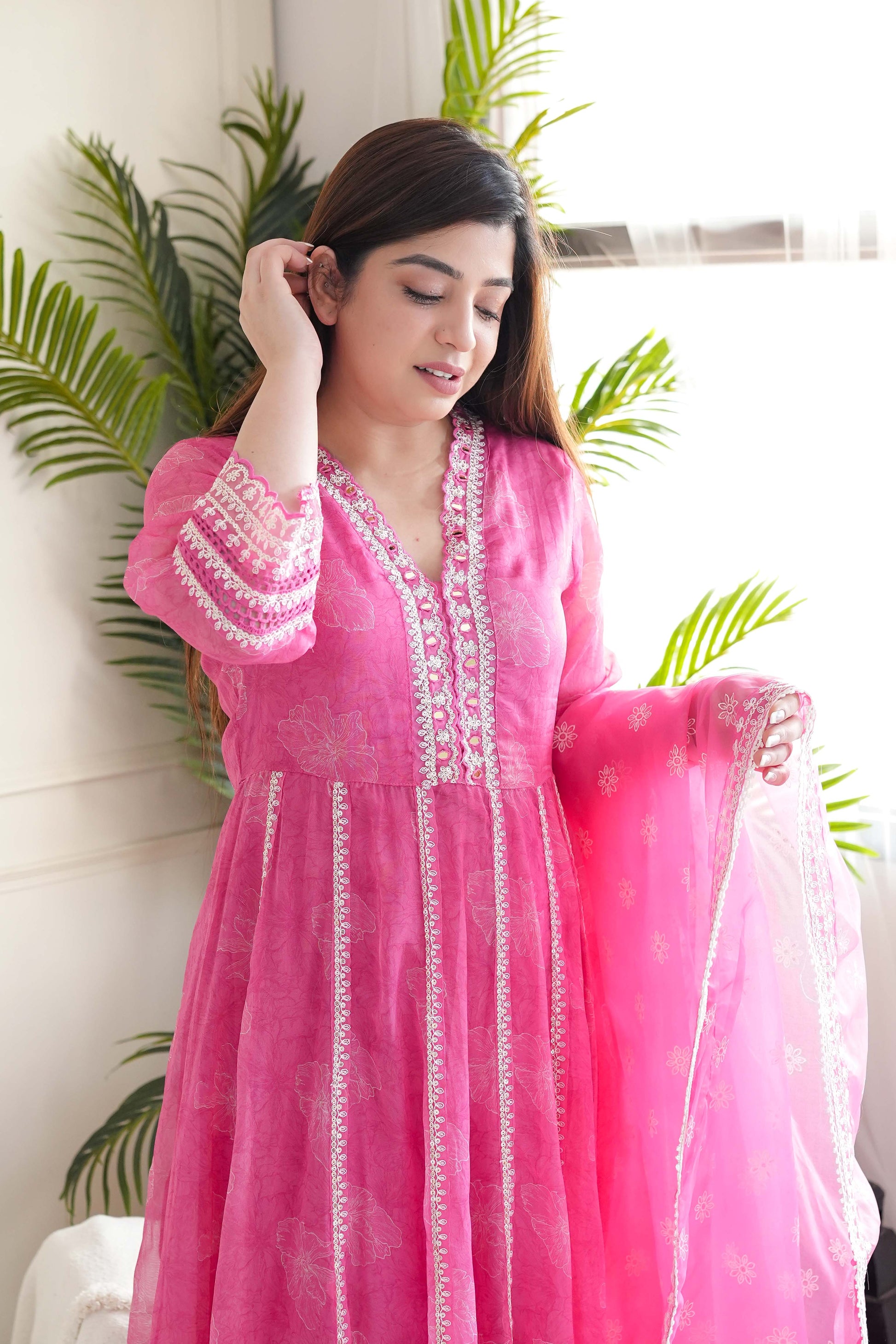 Gulab Pink Anarkali Suit Set
